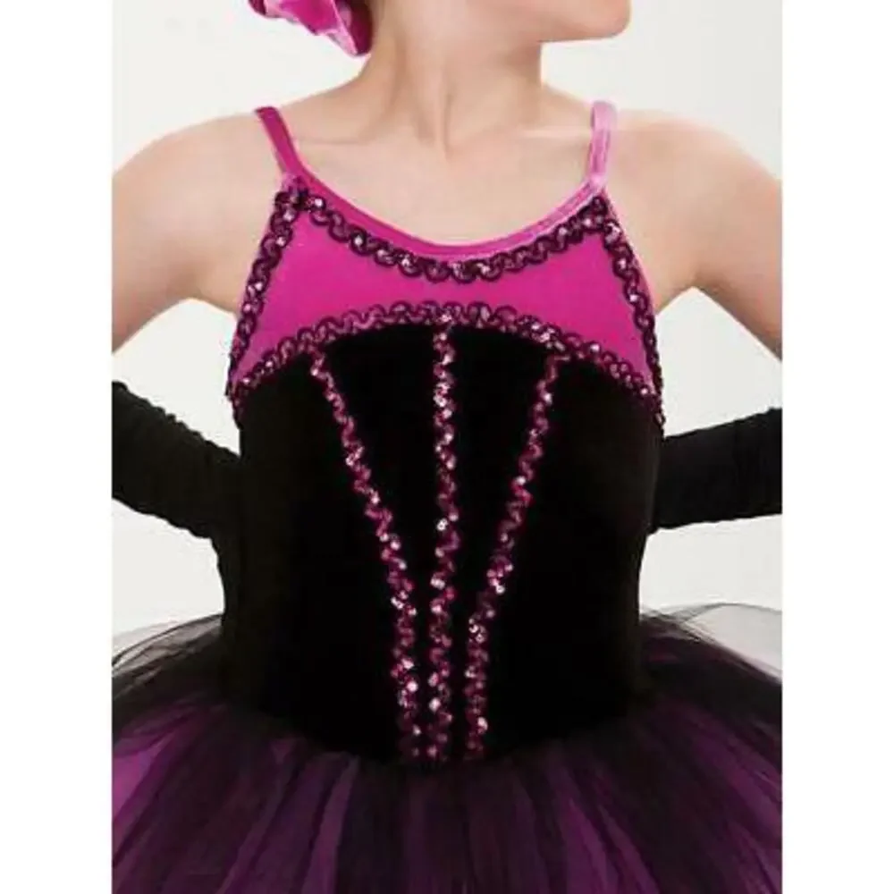 Pre-Owned Dance Costume Large Child Pink Revolution 0118 Jazz Ballet Tutu Velve
